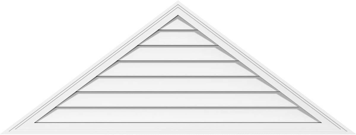 Ekena Millwork GVPTR72X1502SF Triangle Surface Mount PVC Gable Vent, 72"W x 15"H, Factory Primed White
