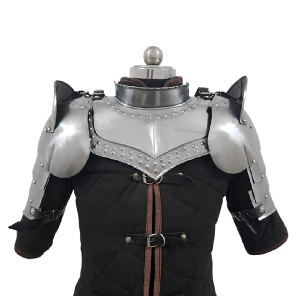 Casque médiéval Barbuta Viking Battle Knight | Noir Visoré Chevalier Romain Heaume Armure SCA LARP Réplique Costume d'Halloween avec doublure intérieure