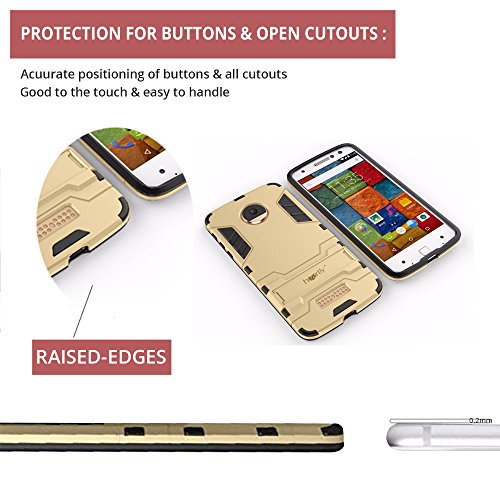 Image of Heartly Back Case Cover Compatible with Motorola Moto Z /Moto Z Droid - Metal Grey - Graphic Kickstand Hard Dual Armor Hybrid Rugged Bumper