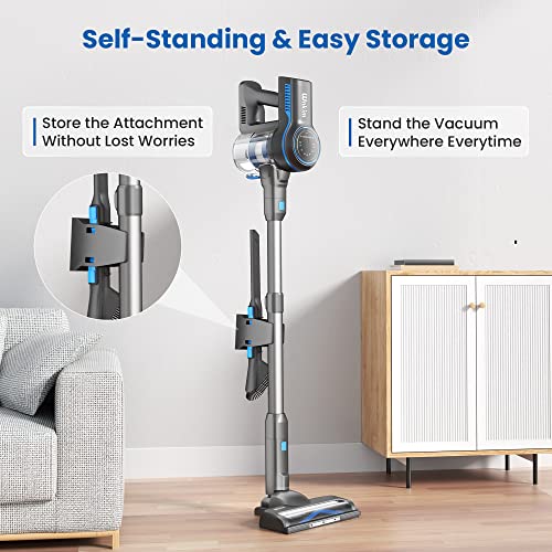 Wnkimtech Cordless Vacuum Cleaner, 25Kpa Powerful Stick Vacuum For Hardwood Floor, 45 Min Rechargeable Battery, 6 In 1 Lightweight Upright Vacuum With Led Display For Pet Hair Carpet #TOP6