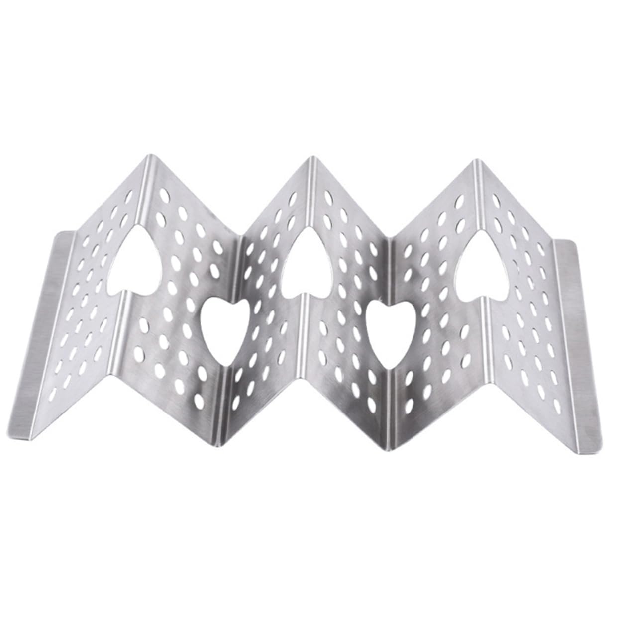 Garneck Wave Shaped Taco Holder Stand Restaurant Pancake Stand Stainless Steel for High-end Dinners Outdoor Gatherings