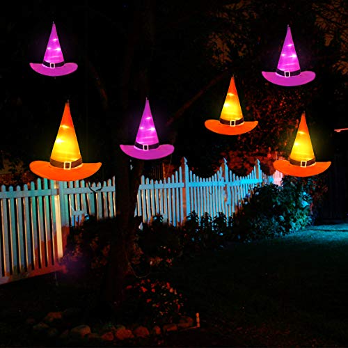 YUNLIGHTS Halloween String Lights, 6Pcs Witch Hats Light, 33ft Halloween Lights String