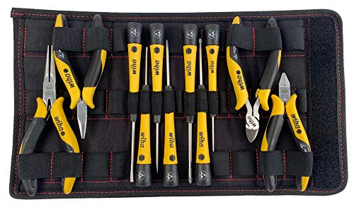 50% Off Discount Wiha 32794 | 11 Piece ESD Safe Picofinish Precision Screwdrivers and Pliers Set in Pouch