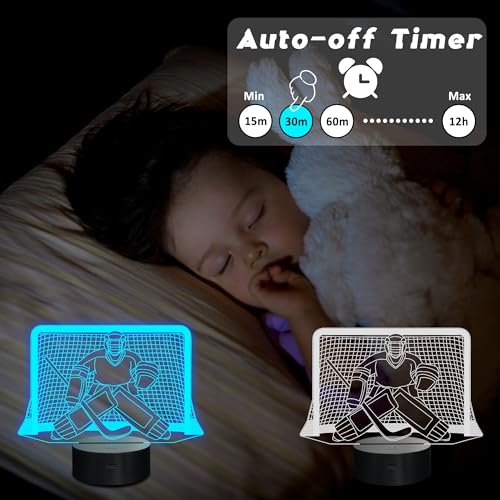 Lámpara 3D LED Ice Hockey Night Light CoolGift Mart miniatura 5