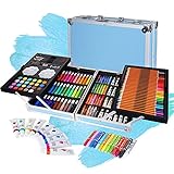 🎁 El Mejor Regalo --- El Kit de Dibujo Pinturas de colore es perfecto para principiantes o adolescentes. Regalo de ideas en Navidad, Eva, Día del Niño, Año Nuevo, Acción de Gracias, Halloween, cumpleaños, fiesta, regreso a la escuela, etc. Elección perfecta para vacaciones / cumpleaños / Navidad entre niños y niñas, la mejor opción para alentar la pasión por las manualidades y manualidades para niños