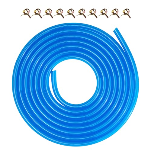YGQ 3/16 Clear Fuel Line Hose Tube 10 Feet Blue for Honda Kawasaki Predator Motorcycle Mini Bike Go Kart ATV Small Engine Parts I.D 3/16 x O.D 5/16 (5 mm x 8 mm)