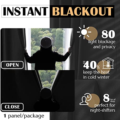 Jinchan Blackout Curtain Grey For Bedroom 84 Inches Length Gray Black Out Window Curtains Living Room Thermal Insulated Dining Room Darkening Outlet Grommets Drapes Sold Individually One Panel #TOP3