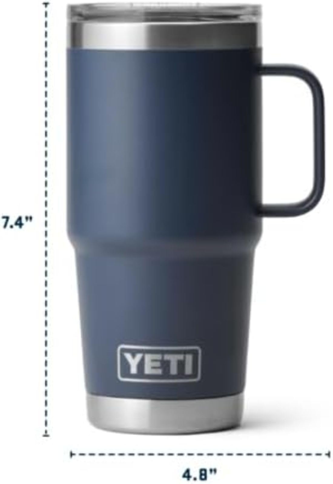 YETI Rambler Reisebecher Mit Stronghold Deckel, Black, 20 oz (591 ml) | Reise-Kaffeebecher aus Edelstahl, auslaufsicherer robuster Deckel, isolierter Kaffeebecher hält Getränke heiß oder kalt