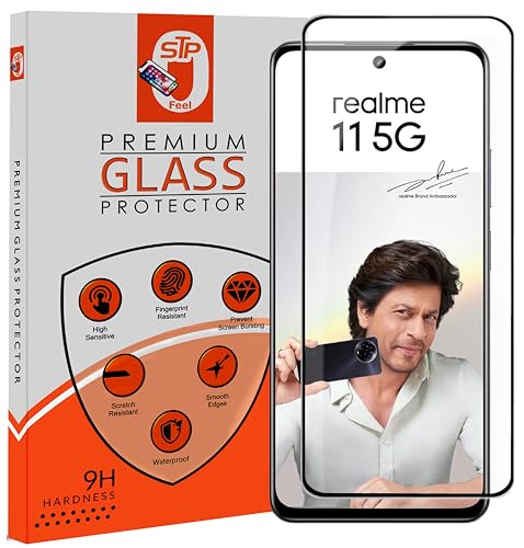 Image of STP FEEL (Pack of 1 Tempered Glass Protector Compatible for Realme 11 5G / Realme 11X 5G (6.7 Inch)| Edge to Edge Coverage Screen Protector Guard