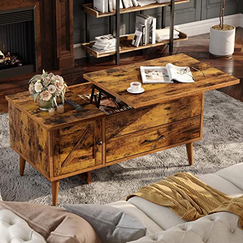 Rolanstar-Lift-Top-Coffee-Table-with-Drawer-Hidden-and-Open-Compartment-394-Living-Room-Tables-with-Barn-Door-Rustic-Brown-Coffee-Table-with-Lift-Top-and-Wooden-Legs-for-Home-Office