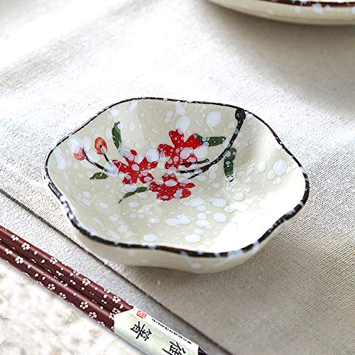 Artcome 11 Piece Japanese Style Ceramic Sushi Plate Dinnerware Set For Wedding Housewarming With 3 Sushi Plates, 2 Sauce Dishes, 2 Side Dish Bowls, 2 Pairs Of Chopsticks, 2 Chopsticks Holders (Red) #TOP7