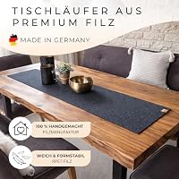 kontor28® - Premium Tischläufer Filz 100% Made IN Germany aus Upcycling-PET Filz | Waschbarer Tischläufer in 150x30 cm Kratz- und hitzebeständig | Filzläufer BISKOP Anthrazit für Indoor & Outdoor – Ansicht 2