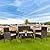 VINGLI 4 Pieces Outdoor Patio Furniture Set Wicker Patio Conversation Set with Coffee Table, Rattan Chair Patio Wicker Sofa Set for Yard,Pool or Backyard (Brown)