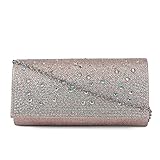 Jessica McClintock Chloe Sparkle Stones Noche Clutch, Rose Gold