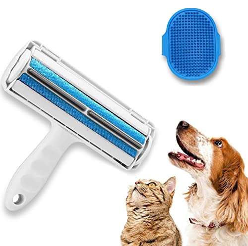 Togli Peli Animali + Spazzola in Silicone Multifunzione - Rullo Riutilizzabile per Cani e Gatto - Animali Domestici Peli Rimozione di Tutte le Superfici (divano, vestiti, moquette, ecc.)