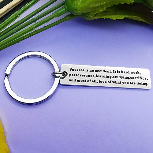 Success is No Accident Inspirational Quote Keychain Sport Player Motivational Gift keyring Encouragement jewelry Gift for Football Fans Soccer Players