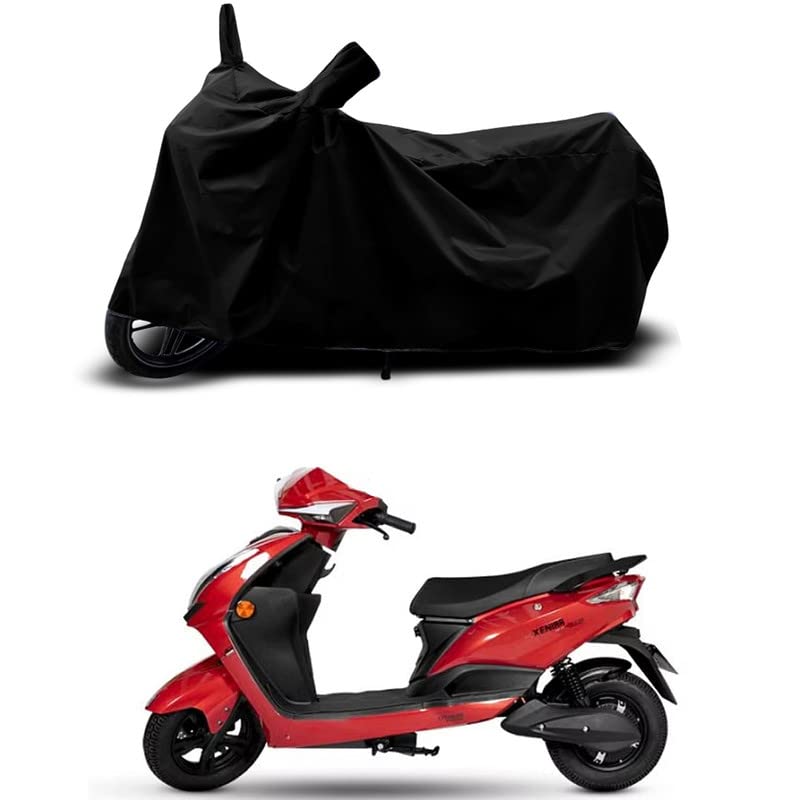 Image of 100% Scratchproof /UV-Rays /Heat Protection /Birds Dropping /Water Resistant /Dust Proof /Waterproof /Full Bike Scooty Two Wheeler Body Cover Compatible for EeVe Xeniaa All Varients[Black]