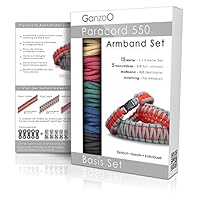 Ganzoo Paracord 550 DIY Bracelet Armband Set zum selbst knüpfen, Bastelset und Knüpfset, mit Klickverschlüssen und Anleitung, Armband selber machen aus Parachute Cord, Lanyard, Farbe Herbst