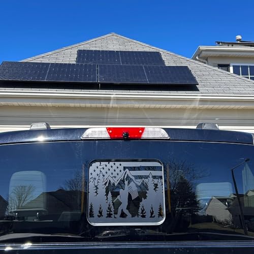 for Jeep Gladiator JT 2020-2026 Rear Middle Window American Flag Bigfoot Decal, Matte Black USA Flag Sasquatch Vinyl Sticker Patriotic Rear Window Truck Accessory by Babynora - Image 2