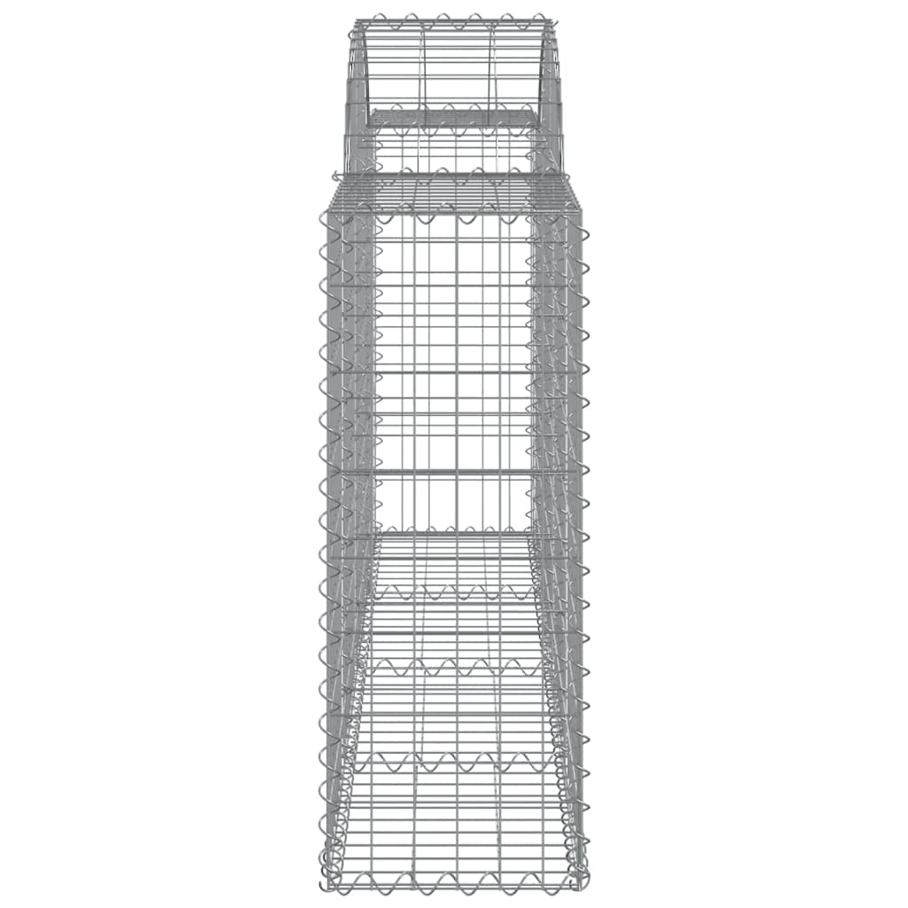 Gaviones de arco alto, 12 unidades, 200 x 30 x 80/100 cm, de hierro galvanizado, para barreras de jardín y protección visual, aislamiento acústico duradero y construcción estable