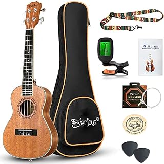 Everjoys Ukulélé Concert 23 pouces Ukulele Hawaïen Kit pour Adulte Enfant avec Yukulele Housse, supplémentaire Cordes… - Les Beatles, Paul McCartney, John Lennon, RIngo Starr, George Harrison