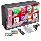 Double Din Car Stereo Compatible with Apple CarPlay and Android Auto, 7 Inch HD Touchscreen Radio...