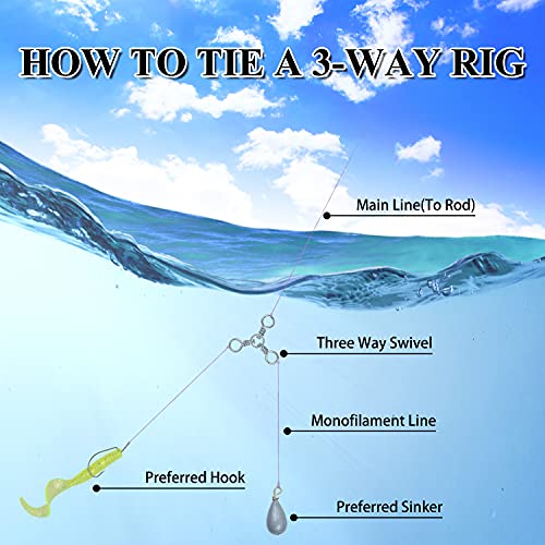Image of 3 Way Fishing Swivels Crossline Swivels Fishing Connector Swivels Catfish Swivels Fishing Gear Carp Fish Equipment Saltwater Freshwater Fishing Tackle Accessories