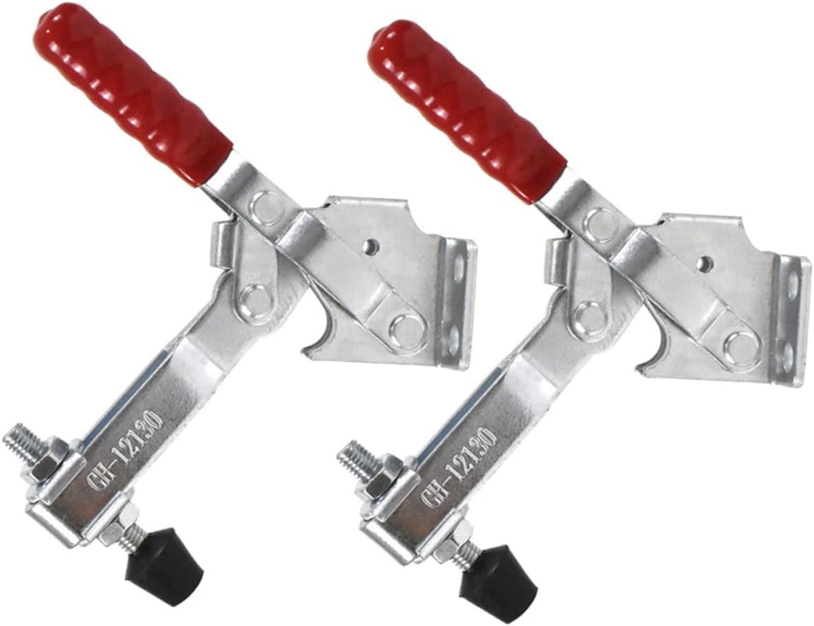 Artibetter 2pcs Welding Toggle Clamps with Rubber Tips Quick Release Workshop Location Clamps for Woodworking Fixed Holding Jigs and Fixtures