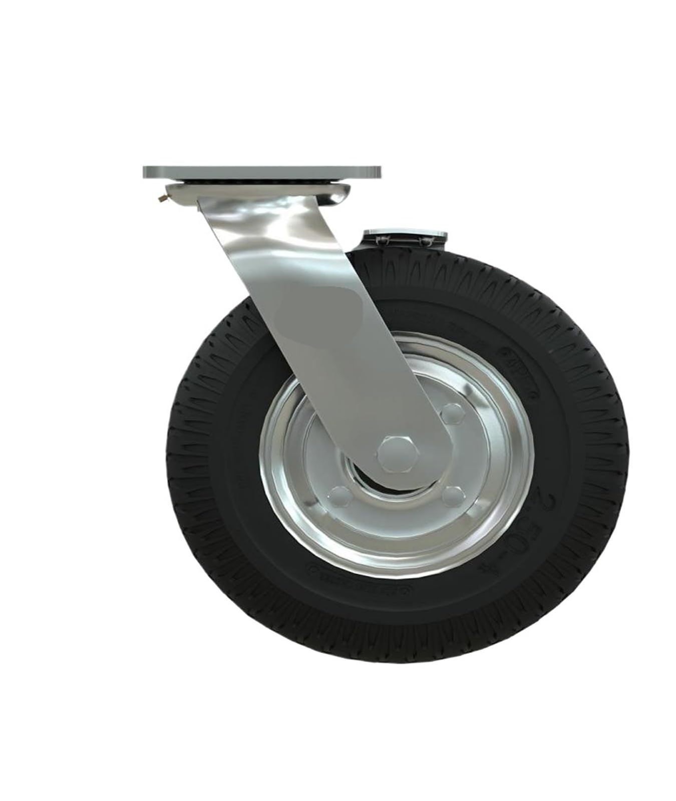 MXXDMOPD 1 Piece Heavy Duty 8 inch Inflatable Rubber casters with Brakes Hotel Service Garage Entrance Trolley Luggage Wheels