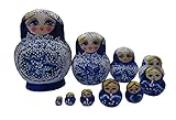 Leegoal 10pcs Russian Nesting Doll Handmade Wooden Rich Flower Doll Doy Toy Creative Wooden Doll