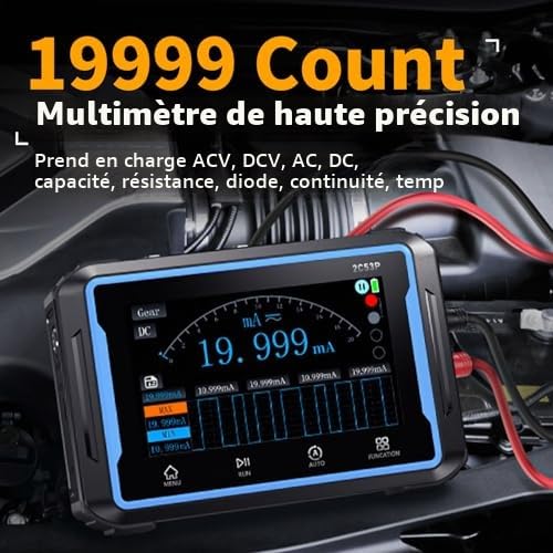 Oscilloscope 2C23T Multimètre Générateur DDS 3 en 1 Oscilloscope à écran Plat 2 Canaux Bande Passante 50 MHz 250 MSa/s Taux D'échantillonnage 19999 Comptes
