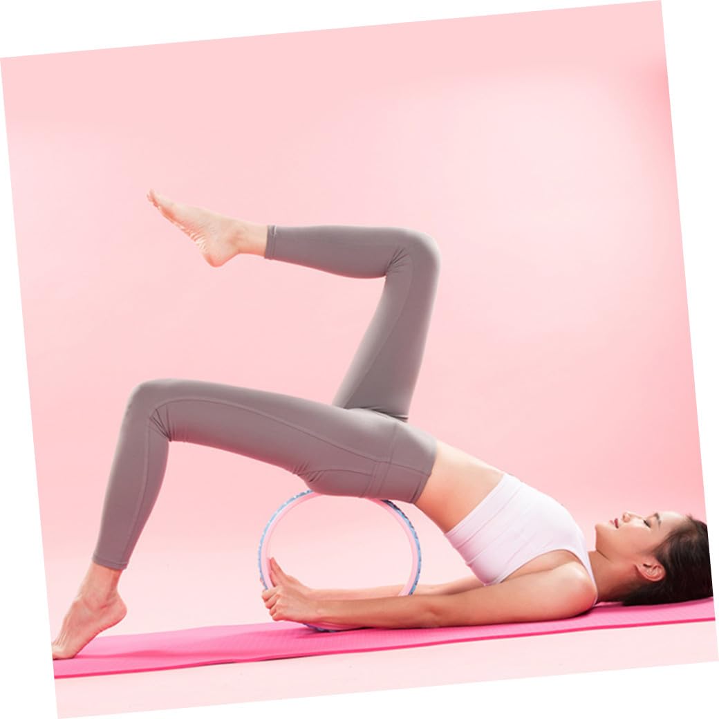 PRETYZOOM Yogarad Pilates Kreis Fitnessrolle Rückbeuge Übungsgerät Taillenformer Blau Strapazierfähiges Trainingsgerät für Pilates und Yoga