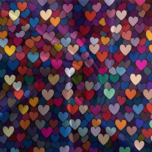 Housse de couette coeurs colorés 200x200 microfibre avec taies - 8