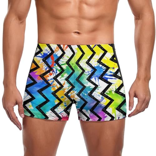 Boxer de bain homme à rayures colorées stretch et séchage rapide