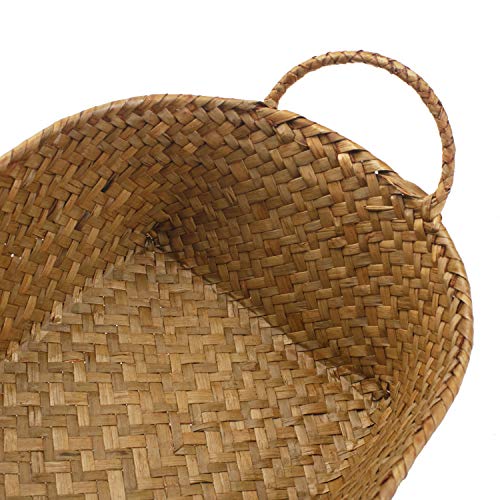 Seagrass Storage Basket with Handle Stackable Natural Woven Organization Shelf Baskets Oval Set of 3 (Large+Medium+Small) - Cosy Home Interiors Seagrass Storage Basket with Handle Stackable Natural Woven Organization Shelf Baskets Oval Set of 3 (Large+Medium+Small) - Image 5
