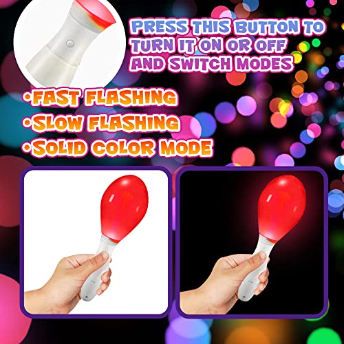 image for ArtCreativity Light-Up Color Changing Maracas, Pack of 3, Flashing LED