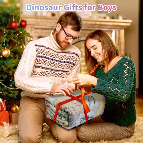 Dinosaur Glow in the Dark Blanket for Boys & Toddlers, 50"x 60" Soft Fleece Throw