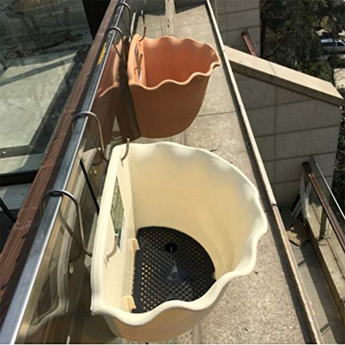 Doitool Plastic Hangers Flowers Plant Planter Pot Vertical Mount Planter Pot Wave Hanging Flower Basket Railing Fence Planter Resin Gardening Container L Hanging Flower Pots Plant Pots Indoor #TOP3