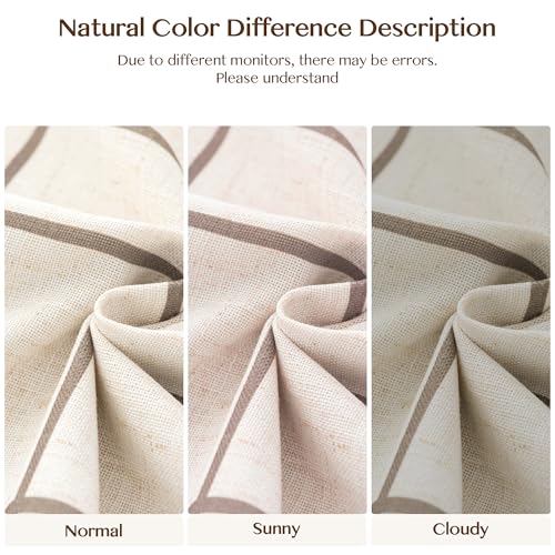 THREE GIRLS Pinch Pleated Plaid Curtains Blackout Linen Gingham Brown Curtains for Living Room,Bedroom Checkered 84 Inches Long Double Layer 2 Panels Set Luxury and Modern Printed Design Darkening by THREE GIRLS - Used condition - Image 7