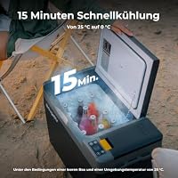 BougeRV CRPRO 20 Liter Kompressor Kühlbox,-22℃~10℃, mit 266Wh Akku, Schwarz – Ansicht 5