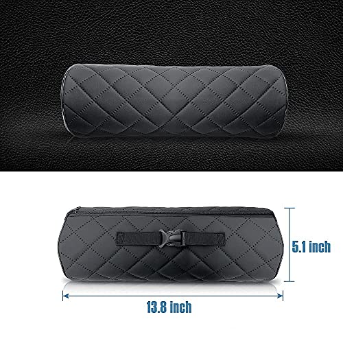 Haotule Car Seat Neck Pillow, Memory Rebound Headrest Cushion,Comfortable Leather Can Provide The Best Support, Suitable For Most Vehicles (Black，Pack Of 1) #TOP5
