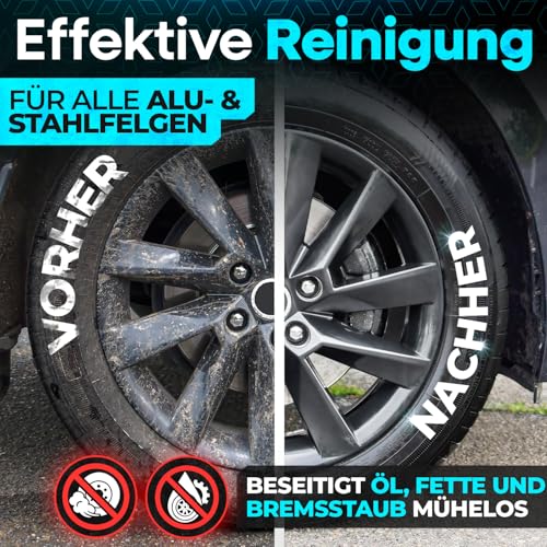 Loco Bird Mikrofaser Felgenbürste Auto - schonende Reinigung für alle Autofelgen - Car Wash Set, Auto Bürste, Microfaser Felgen Bürste Alufelgen