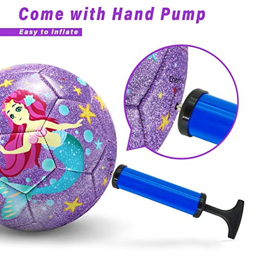 Champhox Soccer Ball Kid Ages 3 4-6 6-8 8-12 Outdoors Indoor Sports Recreation Soccer Ball For Toddlers Girls Boys Child Christmas Birthday Gifts (Size 3, Glitter Mermaid) #TOP4