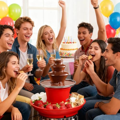 Thewasc Professional 220V Chocolate Fountain Machine With Heating Melting Tower For Home Parties Quiet Operate Easy Clean Quiet Chocolate Fountain Maker - Image 7