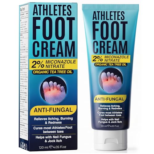 Athletes Foot Cream Antifungal for Cracked Heels, Dry Skin & Itchy Feet | Relieves Itching, Burning...