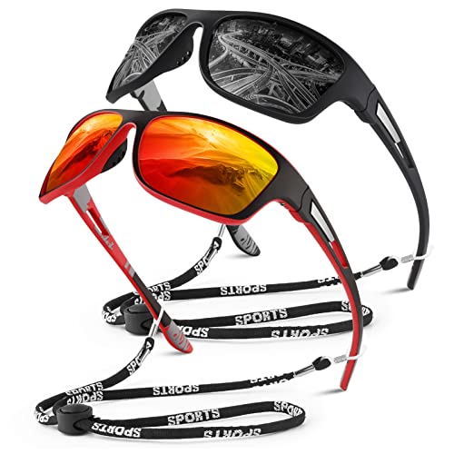 Image of WEAROYO Polarized Sports Sunglasses for Men Women,Fishing Driving Rectangular Goggles UV400 Protection