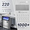 220LBS Commercial Ice Maker Machine - 72PCS Ice Cubes per Round, Undercounter/Freestanding Ice Machine, 55LBS Ice Storage Capacity for Home Bar and Outdoor, Stainless Steel Self-Cleaning