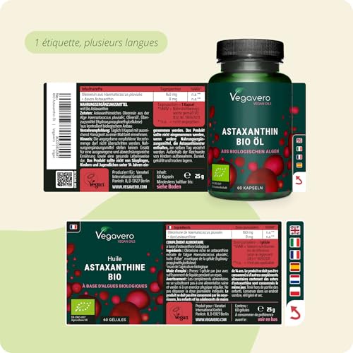 Astaxanthine BIO | Issue de 160 mg d'Haematococcus Biologiques | Antioxydant 100% Naturel | Biodisponibilité Elevée | Vegan & Sans Additifs | Vegavero® – vue 5