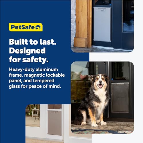 PetSafe Sliding Glass Pet Door - No-Cut DIY Install Doggy Door for Renters - Aluminum Frame - Adjustable Height 75 7/8" to 80 11/16" - Ideal for Large Dogs Up to 100 lb - Black - Thumbnail 5