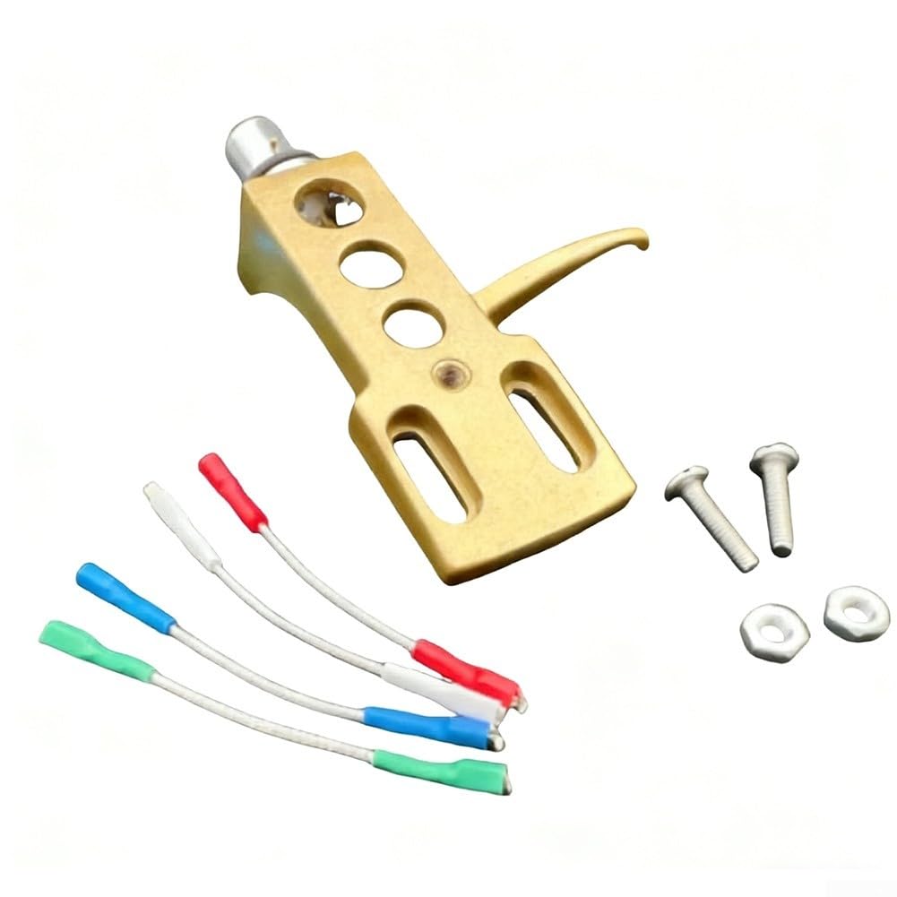 Plattenspieler-Standpatrone, Headshell für Audio-Technica AT3600L Headshell kompatibel mit PLX-1000 PL-518 PL-530 Plattenspielern (Gold)